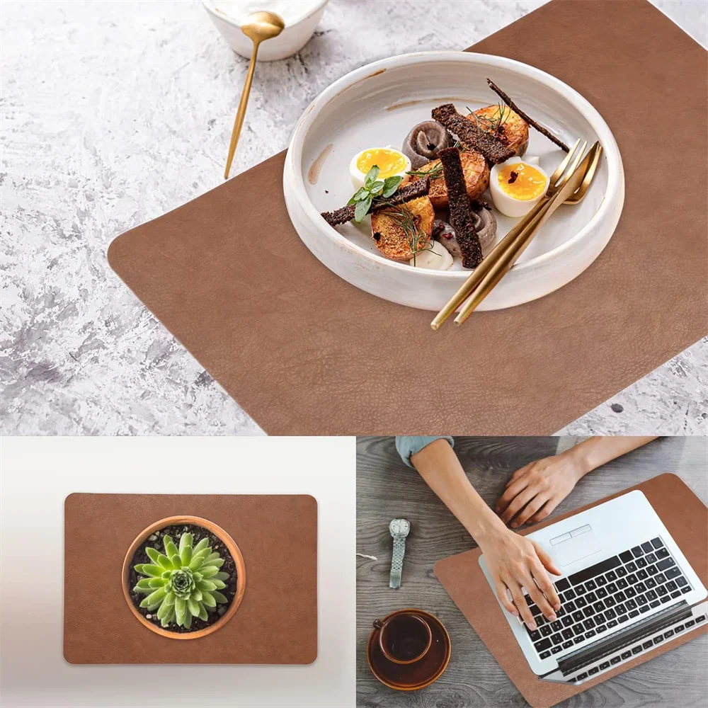 Heat Resistant and Waterproof Double-Sided Faux Leather Placemats