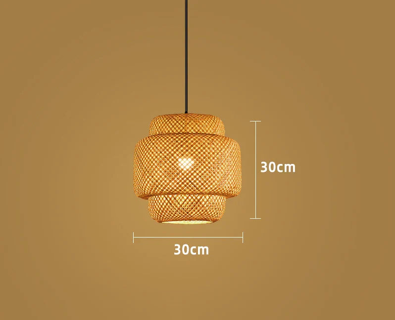 Handcrafted Rattan Light Fixture – Natural Bamboo Pendant Lamp