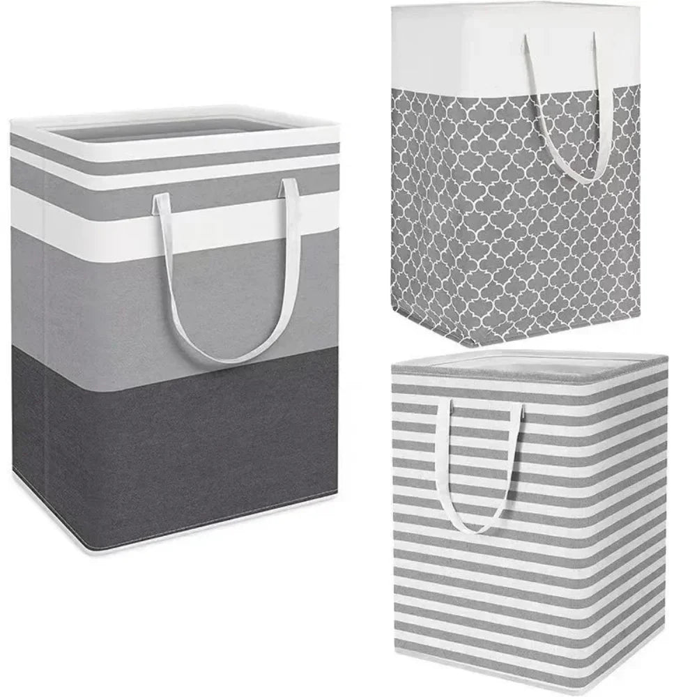 75L Waterproof Laundry Basket - Foldable Fabric Hamper with Handles
