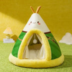 Cozy Haven Tent Cat Bed with Plush Padding and Memory Foam Support
