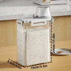 2.5L Airtight Storage Bin for Rice, Cereal, and Flour with Measuring Scoop