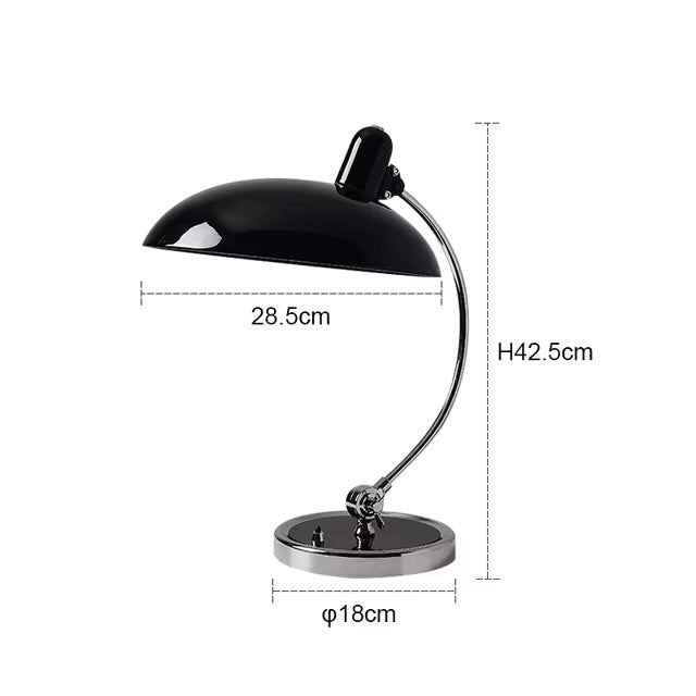 Curved Metal Table Lamp with Bauhaus Inspiration in Scandinavian Style