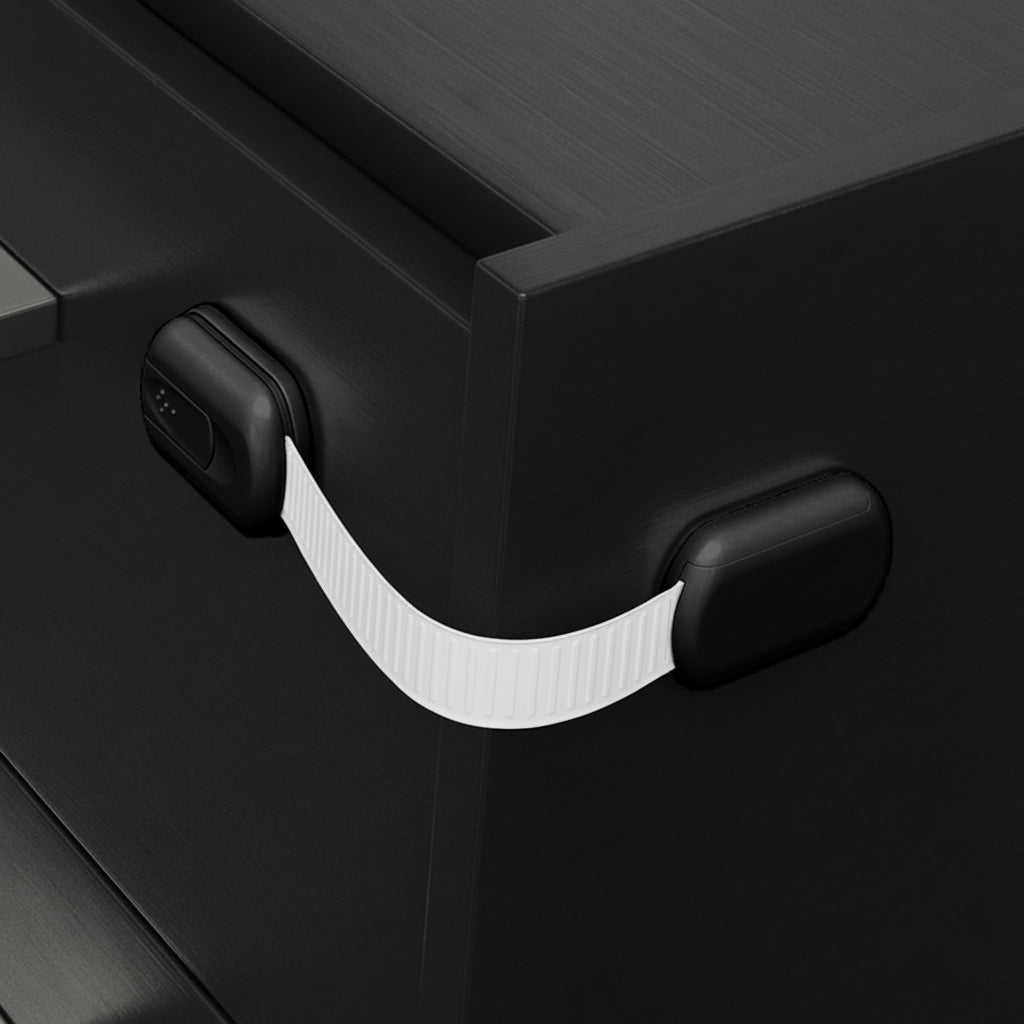Childproof Adhesive Strap Locks for Cabinets and Drawers