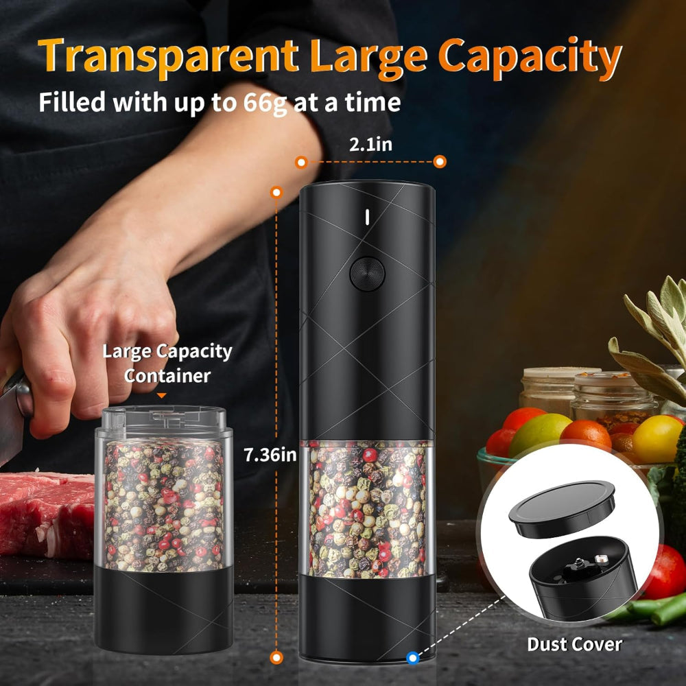 Electric Salt and Pepper Mill with Rechargeable LED Light