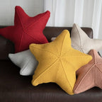 Hand-Knitted Cushion with Nautical Starfish Pattern