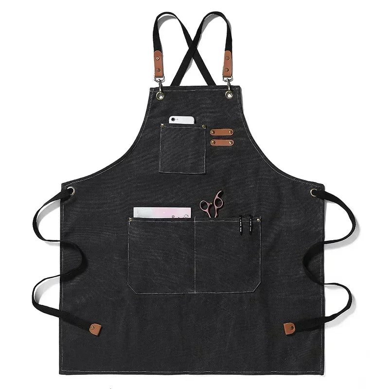 Unisex Canvas Apron for Chefs and Kitchen Work