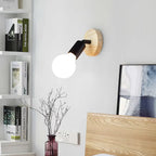 Adjustable Wall Sconce Light – Retro Vintage Wooden and Metal Design