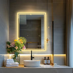 Frameless LED Bathroom Mirror with Dimming and Anti-Fog Features