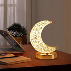 3D Crystal LED Night Light - Rechargeable Touch Dimmer Lamp
