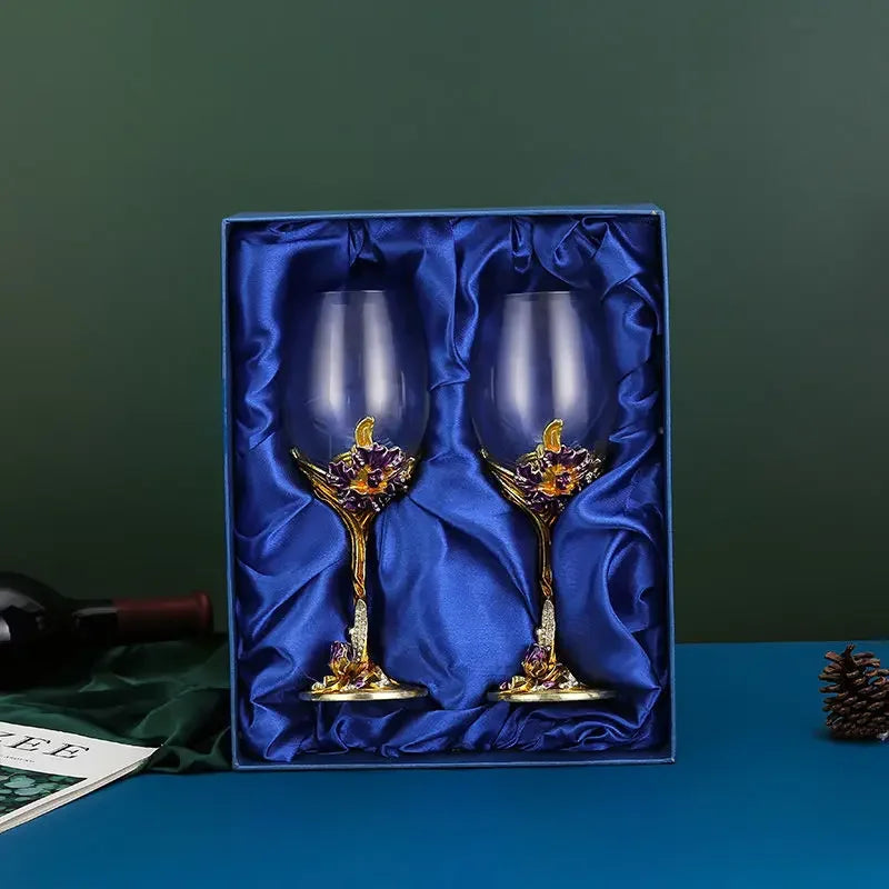 Chic Iris Crystal Beverage Goblet