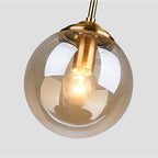 Nordic Style Glass Globe Hanging Light Fixture | Amber, Smoke Grey, Clear