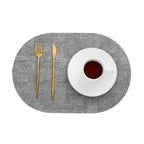 Heat Resistant Non-Slip Oval Placemats in Faux Leather