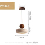 Vintage Minimalist Pendant Light with Natural Stone and Wood Design