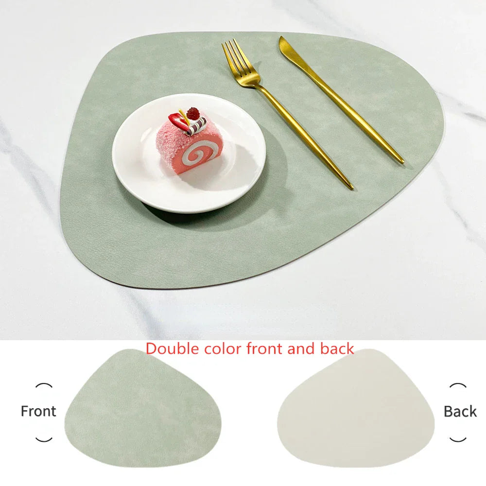 Double-Sided Faux Leather Table Mats – Non-Slip and Heat Resistant