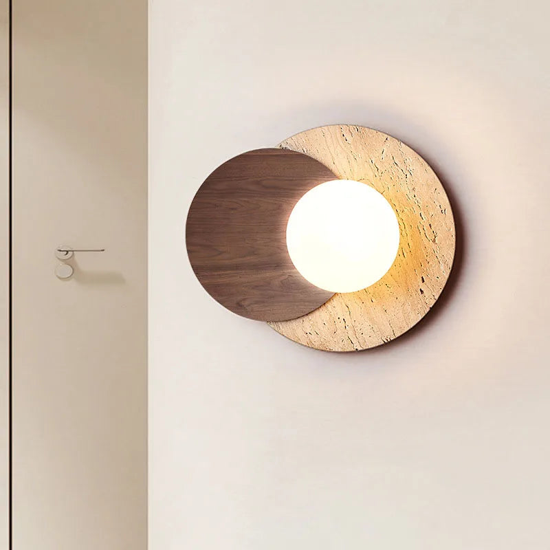 Modern Wall Lamp with Natural Stone Texture - Wabi-Sabi Style
