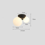 Modern Double Globe Ceiling Light in French Style