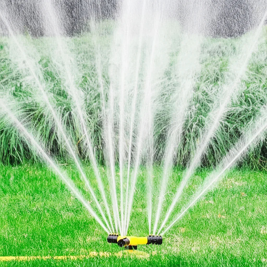 360° Watering System with Triple Arm Lawn Sprinkler