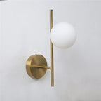 Modern Dual Globe Wall Light in Gold Finish
