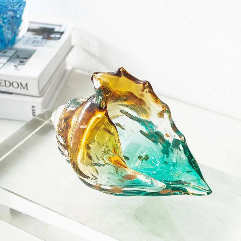 Artisan Glass Seashell Decor
