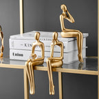 Gilded Elegance Abstract Sculptures