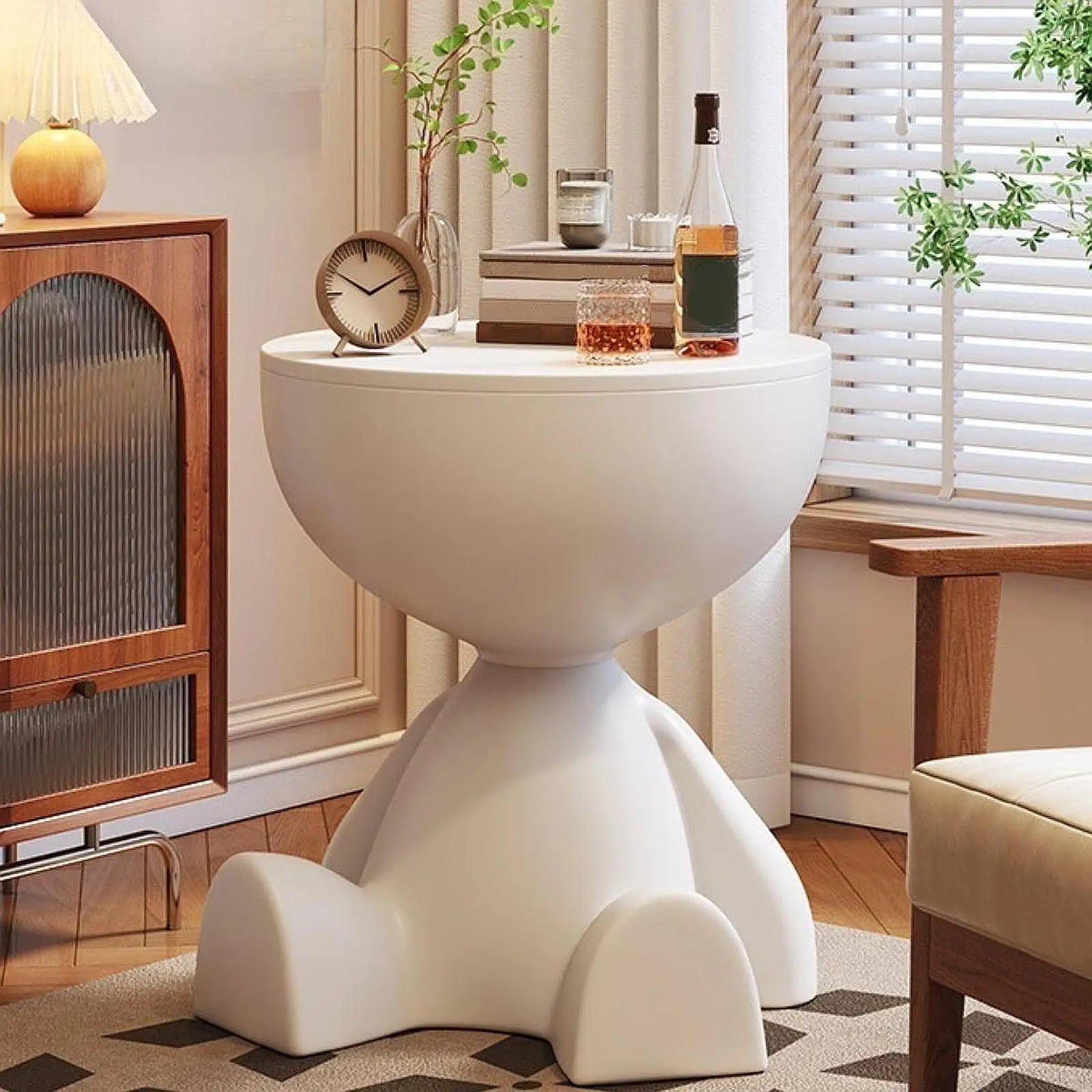 Modern Coffee Table with Cartoon Bear Design – Creative Side Table
