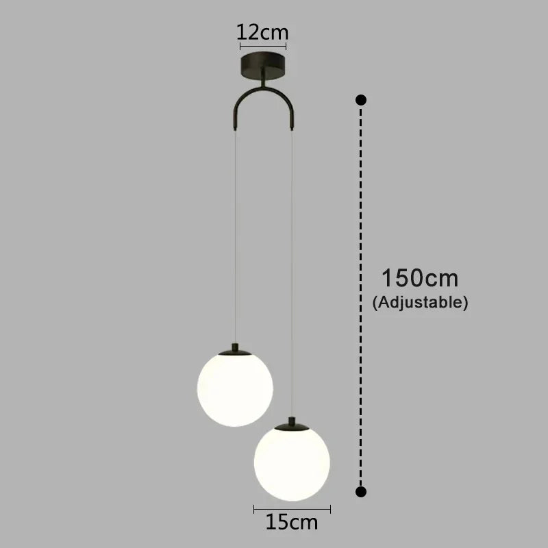 Nordic Style Pendant Light with Glass Globe – Modern Design