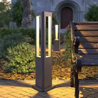 Rectangular Black Garden Path Lamp - Outdoor LED Bollard Light