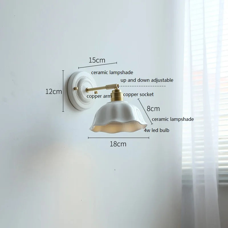 Vintage-Style Ceramic Wall Light – Elegant Nordic Design for Contemporary Spaces