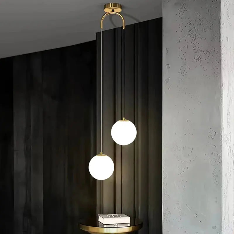 Nordic Style Pendant Light with Glass Globe – Modern Design