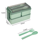 Double Layer Lunch Box 1400ml | Portable Food Container with Cutlery – Microwave Safe for Kids and Adults