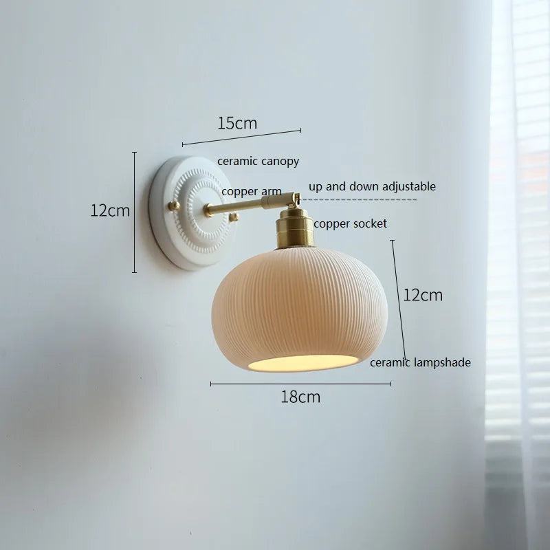 Vintage-Style Ceramic Wall Light – Elegant Nordic Design for Contemporary Spaces