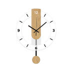 Contemporary Wall Clock with Pendulum | Acrylic and Wood Minimalist Style