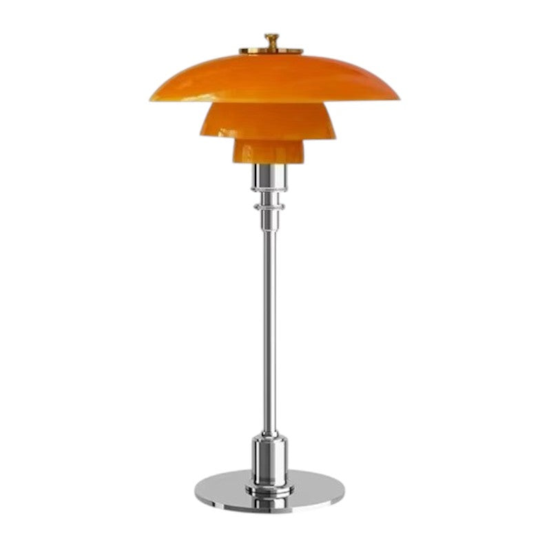 Danish Glass Table Lamp with Vintage Shade Design