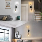 Flush Mount Chandelier with 2 Lights - Black and Gold Ceiling Fixture