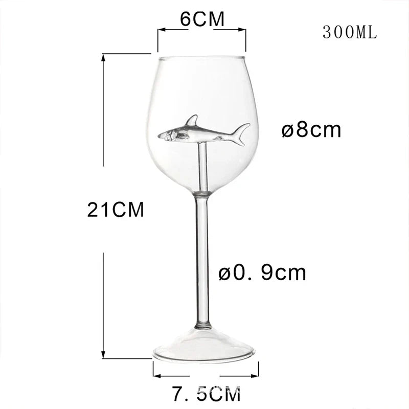 Playful Shark-Themed Wine Goblets for Every Occasion