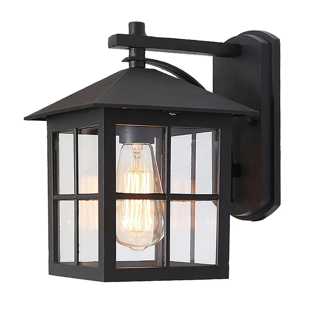 Vintage E27 Lantern Sconce for Outdoor Wall Lighting