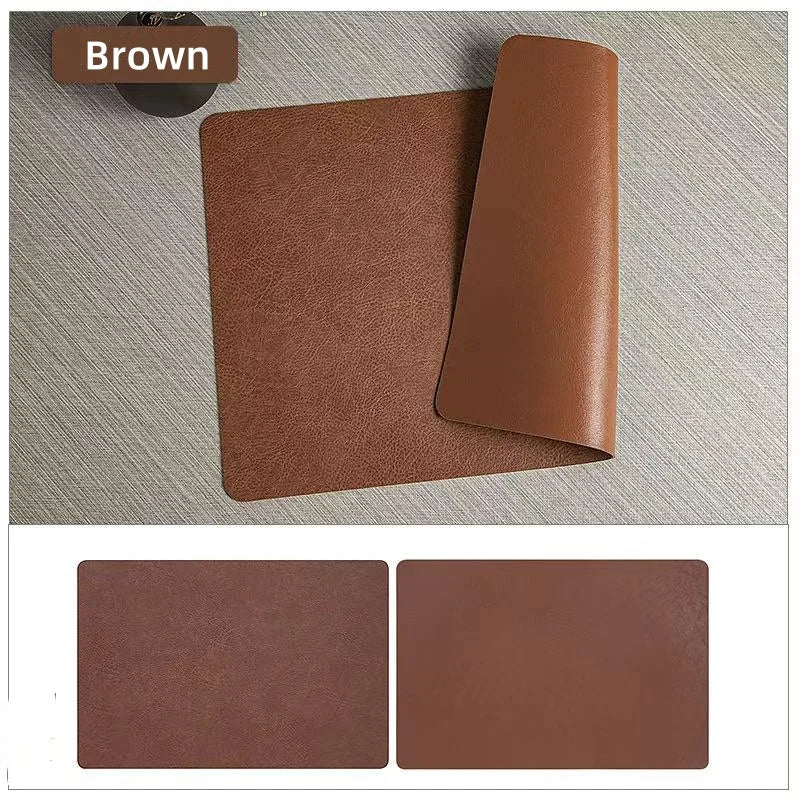Heat Resistant and Waterproof Double-Sided Faux Leather Placemats
