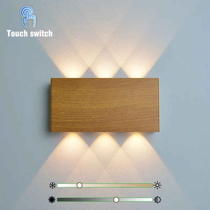 Rechargeable Wall Light with Minimalist Wood Finish