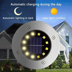 Round Stainless Steel Solar Outdoor Ground Lights