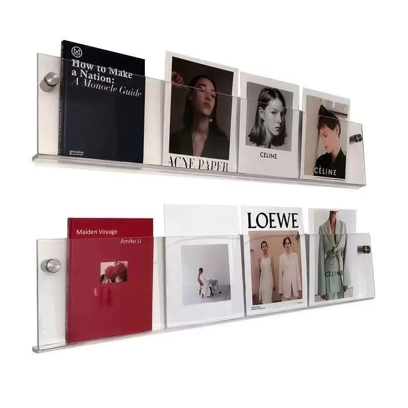 Sleek Acrylic Floating Wall Shelves - 2 Pack Stylish Storage Solution