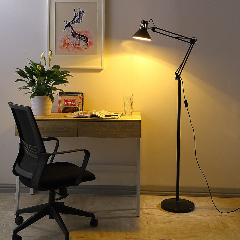 Modern Black Floor Lamp with Swivel Design for Living Room Elegance