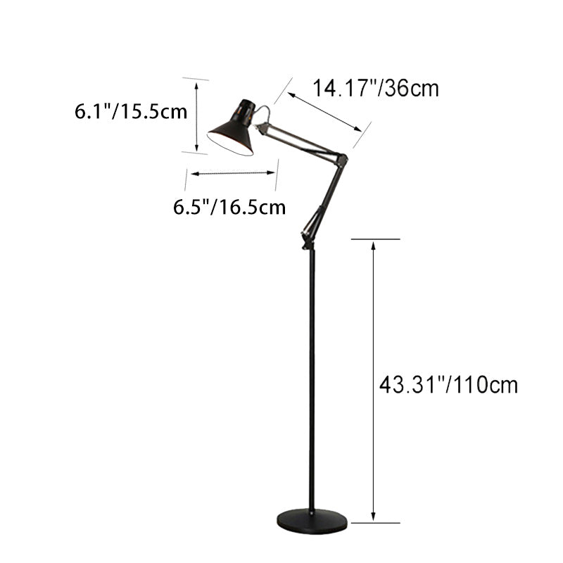 Modern Black Floor Lamp with Swivel Design for Living Room Elegance
