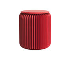 Foldable Ottoman Footstool in PU Leather for Entryway Seating
