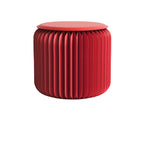 Foldable Ottoman Footstool in PU Leather for Entryway Seating