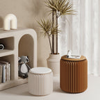 Foldable Ottoman Footstool in PU Leather for Entryway Seating
