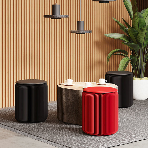 Foldable Ottoman Footstool in PU Leather for Entryway Seating