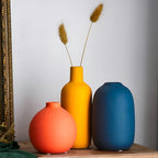Elegant Matte Finish Ceramic Vase Set – 3-Piece Scandinavian Design