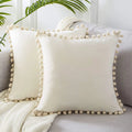 Minimalist Cotton-Linen Blend Throw Pillow Cover - 17.72 x 17.72 inches