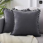 Minimalist Cotton-Linen Blend Throw Pillow Cover - 17.72 x 17.72 inches