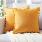 Minimalist Cotton-Linen Blend Throw Pillow Cover - 17.72 x 17.72 inches